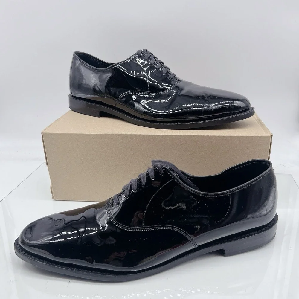 Allen Edmonds Carlyle Men's Dress Oxford Shoes Black Patent Leather US 14 $450